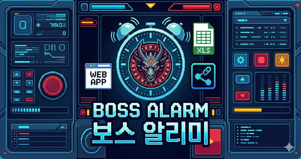 Boss Alarm artwork: a pixel-art alarm clock with a dragon face and the words Boss Alarm